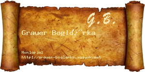 Grauer Boglárka névjegykártya